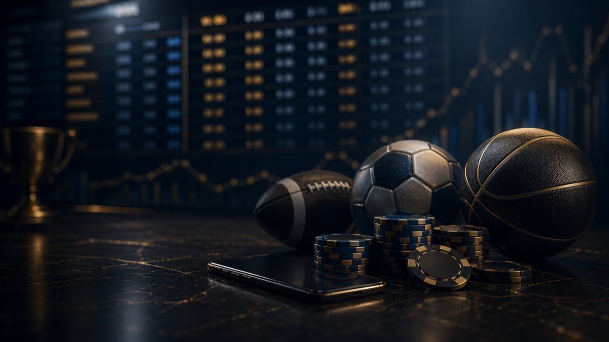 Headerbillede med oddsdata, sportsmotiv og casinochips for betting uden ROFUS