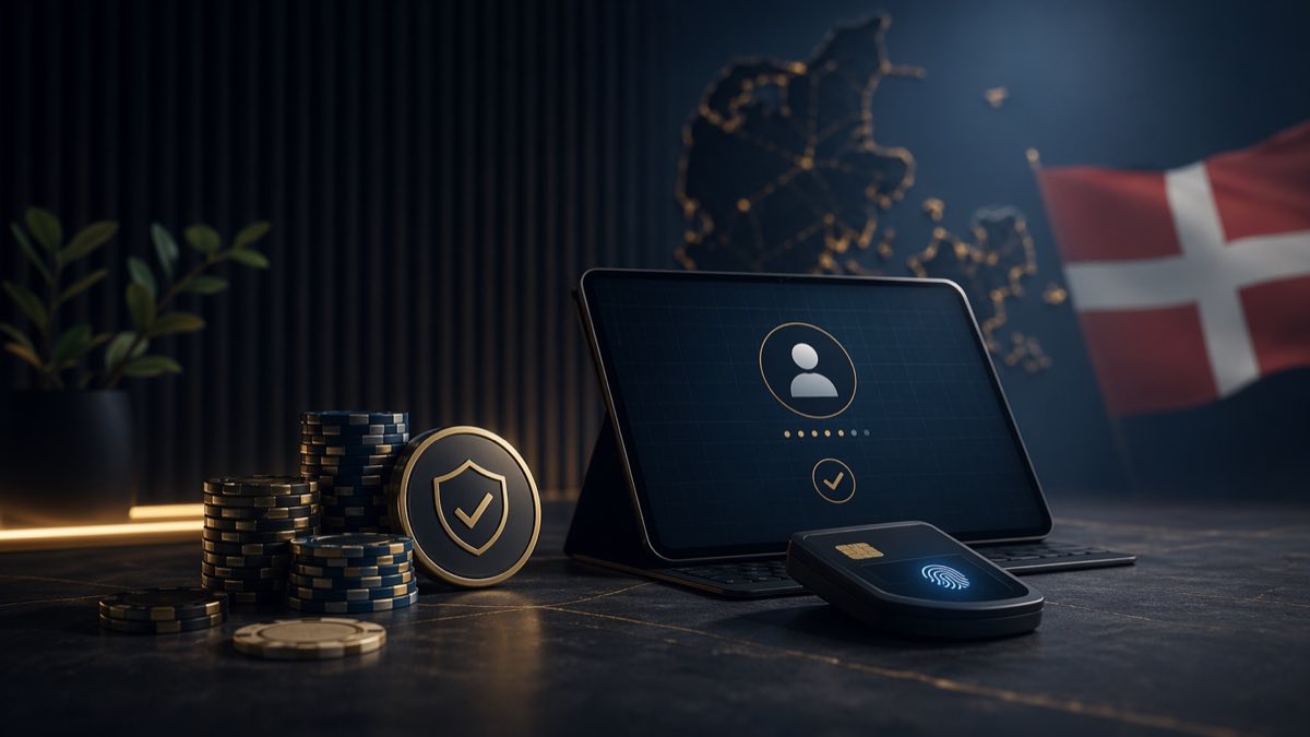 Mørkt redaktionelt headerbillede med casinochips og sikker betalingsstemning for Casino uden ROFUS